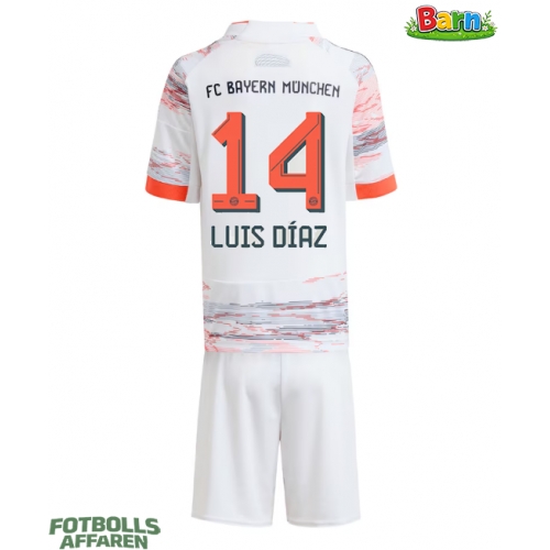 Bayern Munich Luis Diaz #14 Bortaställ Barn 2025-26 Kortärmad (+ Korta byxor)
